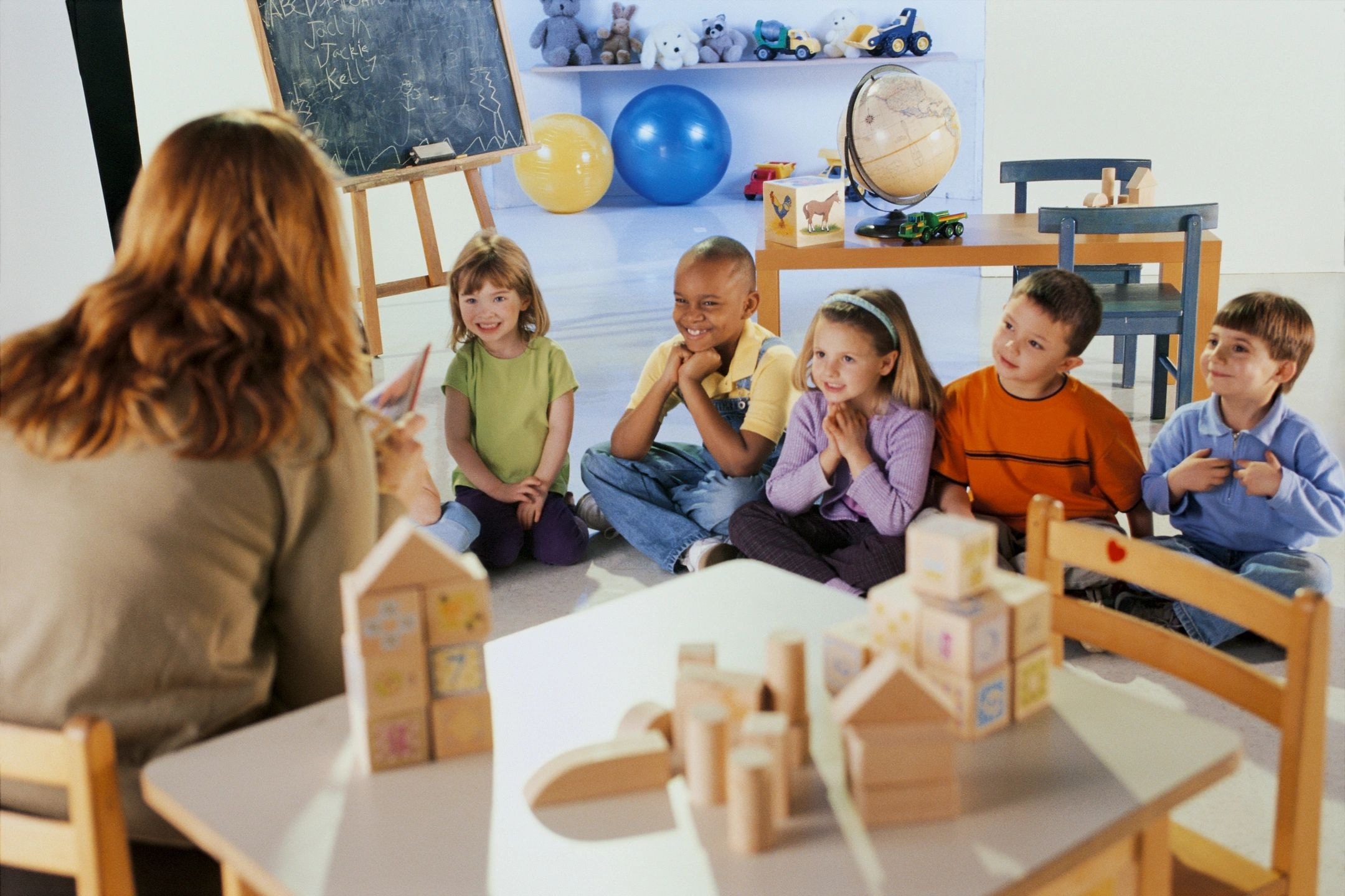 Teacher reading to children in classroom
